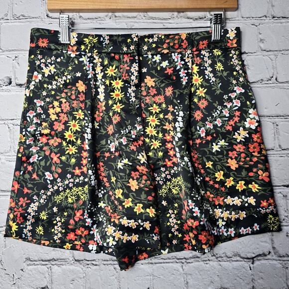 ATM Anthony Thomas Melillo Black Floral Print Shorts Size 8 - Picture 2 of 10